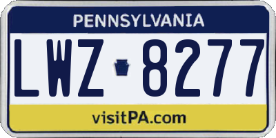 PA license plate LWZ8277