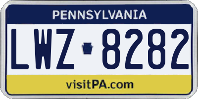 PA license plate LWZ8282