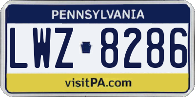 PA license plate LWZ8286