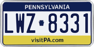 PA license plate LWZ8331