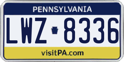 PA license plate LWZ8336