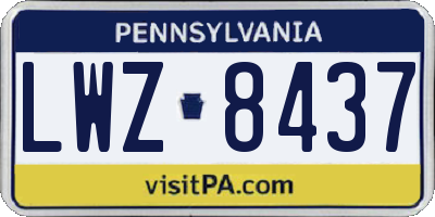 PA license plate LWZ8437