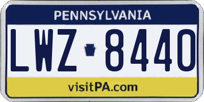 PA license plate LWZ8440
