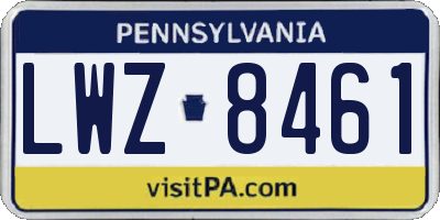 PA license plate LWZ8461