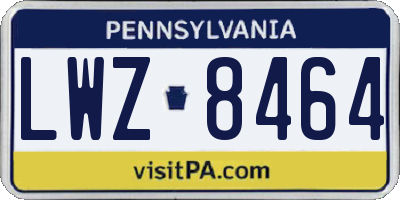 PA license plate LWZ8464