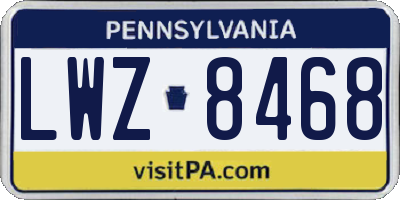 PA license plate LWZ8468