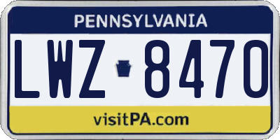 PA license plate LWZ8470