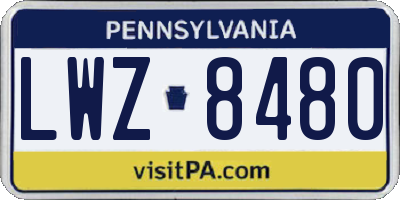 PA license plate LWZ8480