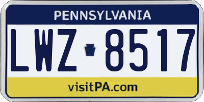 PA license plate LWZ8517