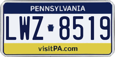 PA license plate LWZ8519
