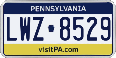 PA license plate LWZ8529