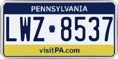 PA license plate LWZ8537