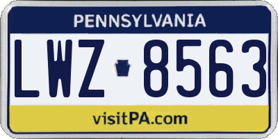 PA license plate LWZ8563