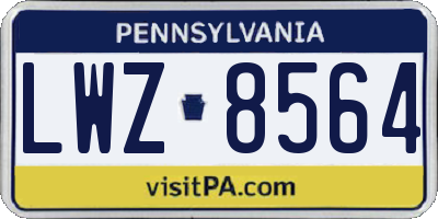 PA license plate LWZ8564