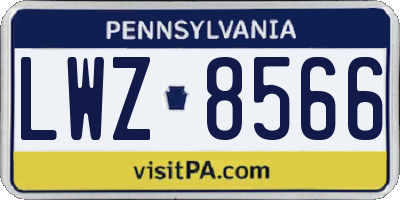 PA license plate LWZ8566