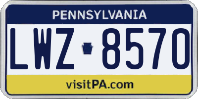 PA license plate LWZ8570
