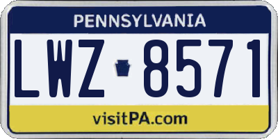 PA license plate LWZ8571