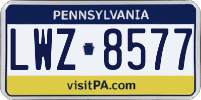 PA license plate LWZ8577
