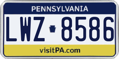 PA license plate LWZ8586