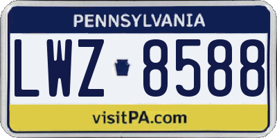 PA license plate LWZ8588