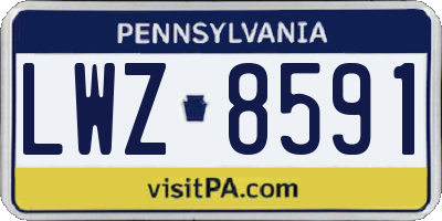 PA license plate LWZ8591