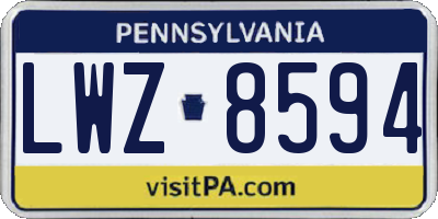 PA license plate LWZ8594