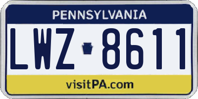 PA license plate LWZ8611