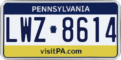 PA license plate LWZ8614