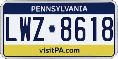 PA license plate LWZ8618