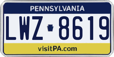 PA license plate LWZ8619