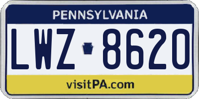 PA license plate LWZ8620