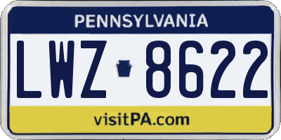PA license plate LWZ8622