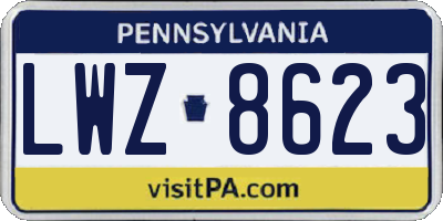 PA license plate LWZ8623
