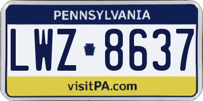 PA license plate LWZ8637