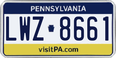 PA license plate LWZ8661