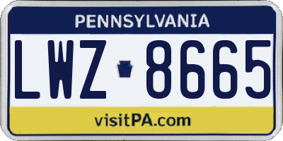PA license plate LWZ8665
