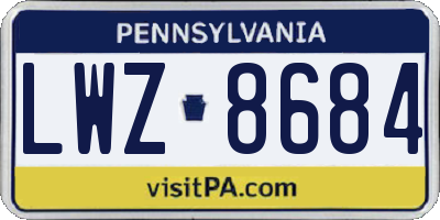 PA license plate LWZ8684
