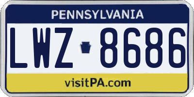 PA license plate LWZ8686