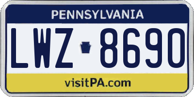 PA license plate LWZ8690