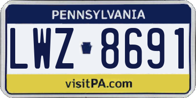 PA license plate LWZ8691