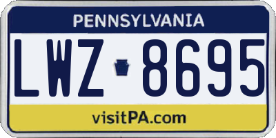 PA license plate LWZ8695