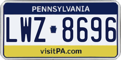PA license plate LWZ8696