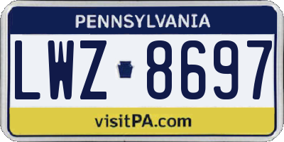 PA license plate LWZ8697