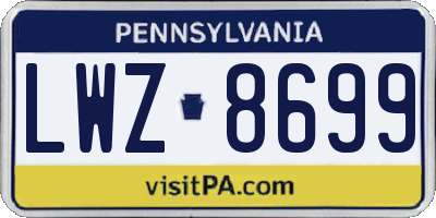 PA license plate LWZ8699
