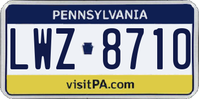 PA license plate LWZ8710