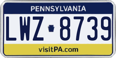PA license plate LWZ8739