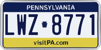 PA license plate LWZ8771
