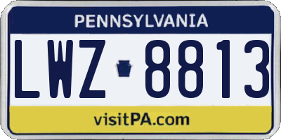 PA license plate LWZ8813