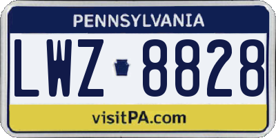 PA license plate LWZ8828