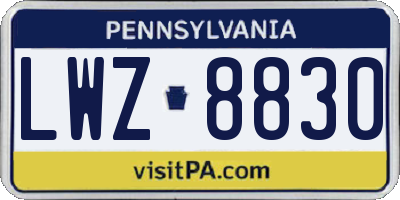 PA license plate LWZ8830